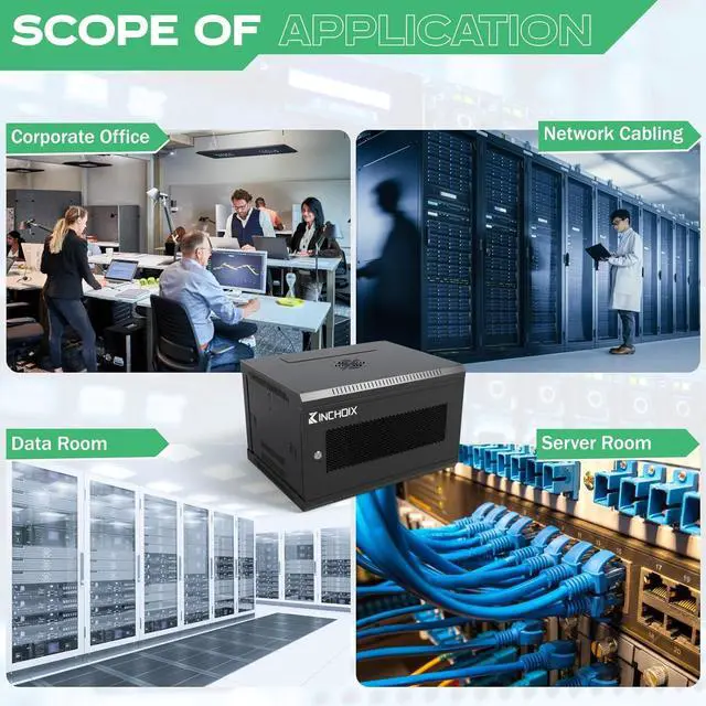 Alt view image 6 of 7 - 6U Server Cabinet Wall Mount Network Rack Enclosure Cabinet Enclosure for Computer Data Networking Electronic Equipment, Removable Side Panels 14.5in Depth