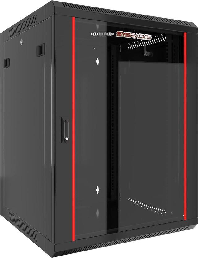 Main image of 15U Wall Mount Server Rack Cabinet Locking Computer Cabinet Network Enclosure for Electronics Security Audio Video AV Equipment Data Rack 18-Inch Depth Server Cabinet