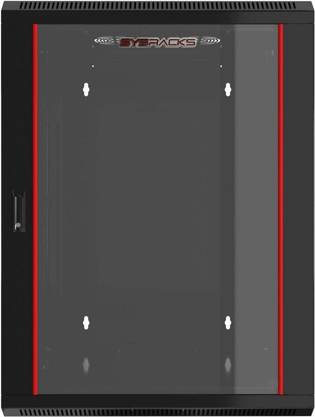 Alt view image 3 of 7 - 15U Wall Mount Server Rack Cabinet Locking Computer Cabinet Network Enclosure for Electronics Security Audio Video AV Equipment Data Rack 18-Inch Depth Server Cabinet