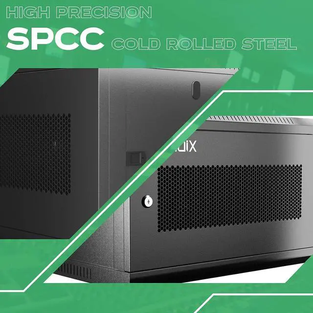 Alt view image 7 of 7 - 6U Server Cabinet Wall Mount Network Rack Enclosure Cabinet Enclosure for Computer Data Networking Electronic Equipment, Removable Side Panels 14.5in Depth