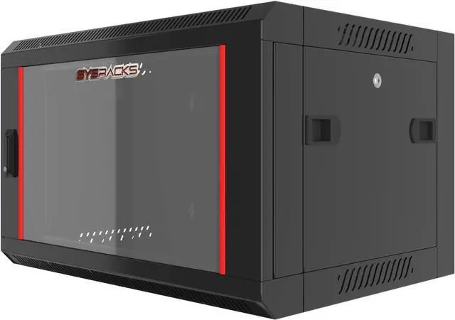Alt view image 4 of 7 - Server Rack - Wall Mount Rack - Locking Cabinet for Network - Electronics - Security - Audio - Video - AV Equipment - Data Rack - 18-Inch Depth Server Cabinet (6U)
