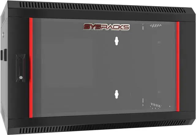 Alt view image 7 of 7 - Server Rack - Wall Mount Rack - Locking Cabinet for Network - Electronics - Security - Audio - Video - AV Equipment - Data Rack - 18-Inch Depth Server Cabinet (6U)