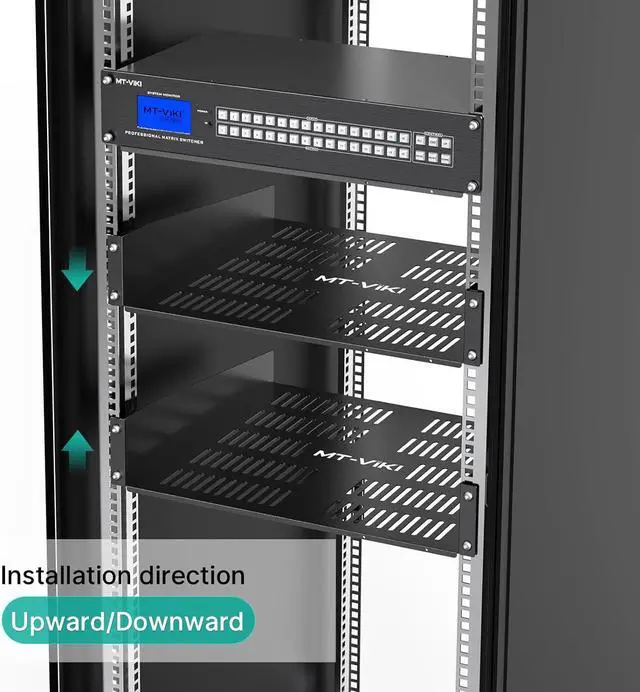 Alt view image 4 of 7 - MT-VIKI 2U Server Rack Shelf 16- Universal Vented Rack Mount Cantilever Tray for 19" Network Equipment Rack & Cabinet - Black - Sturdy (2U 1 Pack)
