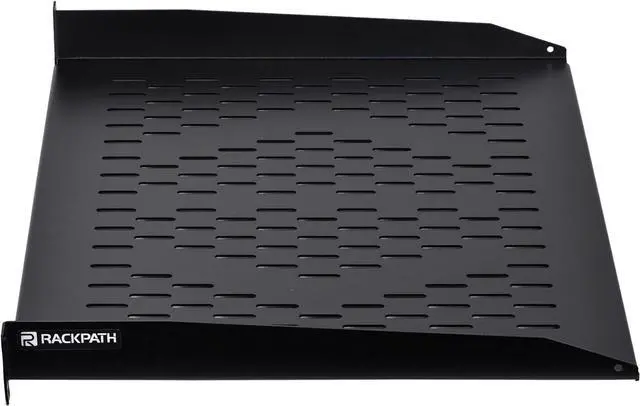 Alt view image 5 of 6 - RackPath 1U Cantilever Universal Rack Shelf - 14in Deep  Rackmount shelf for 19 AV/Network Equipment Racks  55lbs Capacity - 2Pack