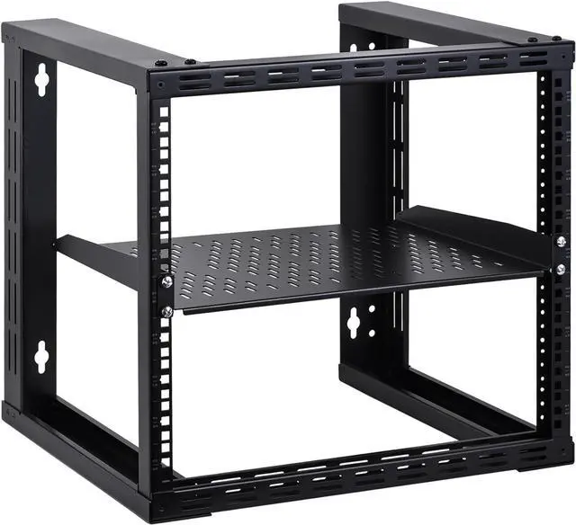Alt view image 6 of 6 - RackPath 1U Cantilever Universal Rack Shelf - 14in Deep  Rackmount shelf for 19 AV/Network Equipment Racks  55lbs Capacity - 2Pack