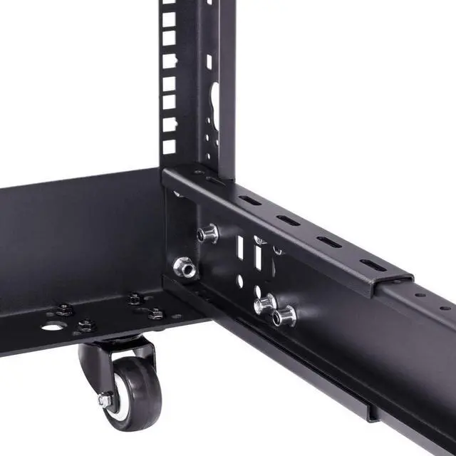 Alt view image 6 of 7 - 12U 4 Post Server Rack  Open Frame Rack for 19 Inch Equipment, Adjustable Depth 4-Post Network Rack with Casters Wheels, 12U Server Rack 1322lbs Capacity, Black