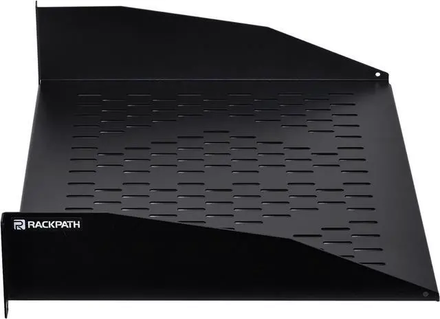 Alt view image 5 of 6 - RackPath 2U Cantilever Universal Rack Shelf - 14in Deep  Rackmount Shelf for 19 AV/Network Equipment Racks  55lbs Capacity - 2 Pack