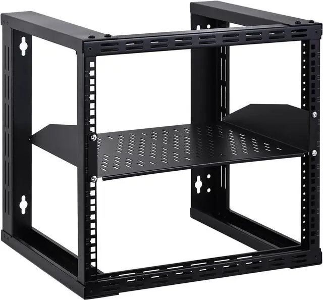Alt view image 6 of 6 - RackPath 2U Cantilever Universal Rack Shelf - 14in Deep  Rackmount Shelf for 19 AV/Network Equipment Racks  55lbs Capacity - 2 Pack
