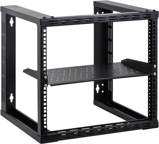 Alt view image 6 of 6 - RackPath 1U Cantilever Universal Rack Shelf - 10in Deep  Rackmount Shelf for 19 AV/Network Equipment Racks  55lbs Capacity - 2Pack