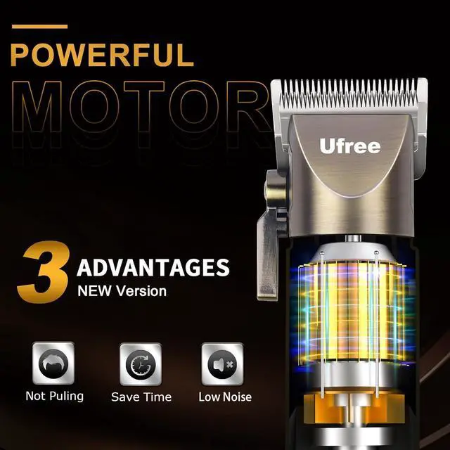 Alt view image 4 of 7 - Ufree Professional Hair Clippers for Men, 3 in 1 Mens Beard Trimmer, Shavers for Men, Electric Razor, Nose Hair Trimmer, Cordless Barber Clippers, Mens Grooming Kit, Birthday Gift for Dad