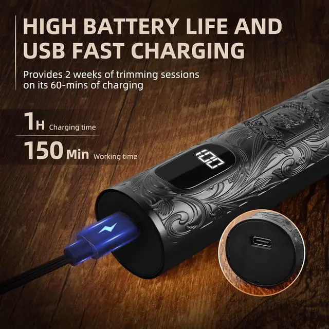 Alt view image 6 of 6 - Ufree Beard Trimmer for Men, Electric Razor Shavers, Cordless Hair Clippers, 7 in 1 Beard Grooming Kit for Mustache, Body, Nose and Facial, Gifts for Men