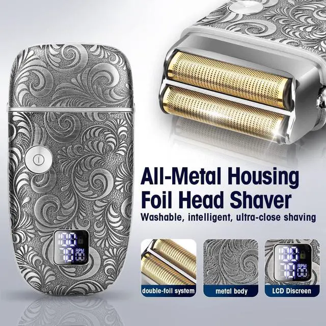 Alt view image 3 of 7 - Suttik Electric Razor Foil Shavers Hair Clippers for Men, Beard Trimmer and Electric Shaver for Men Face with Replacement Blade, Waterproof