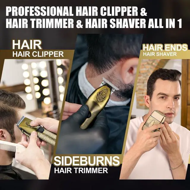 Alt view image 2 of 7 - RESUXI Professional Hair Clippers for Men T-Blade Trimmer Electric Shavers Razor Set,Cordless Beard Trimmer for Men Barber Clippers for Hair Cutting Grooming Kit