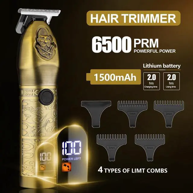 Alt view image 4 of 7 - RESUXI Professional Hair Clippers for Men T-Blade Trimmer Electric Shavers Razor Set,Cordless Beard Trimmer for Men Barber Clippers for Hair Cutting Grooming Kit