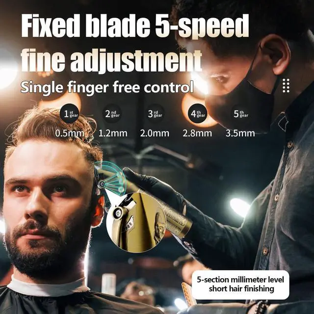 Alt view image 6 of 7 - RESUXI Professional Hair Clippers for Men T-Blade Trimmer Electric Shavers Razor Set,Cordless Beard Trimmer for Men Barber Clippers for Hair Cutting Grooming Kit