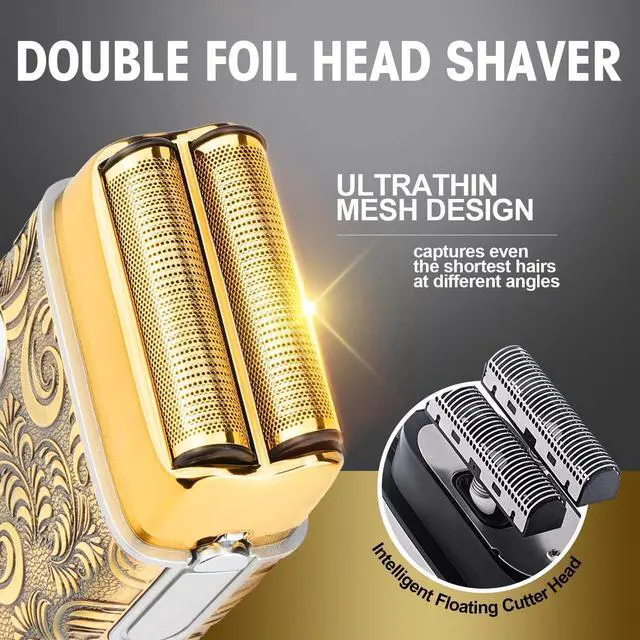 Alt view image 2 of 7 - Hair Clippers for Men & Electric Razor Shavers Set,Cordless Hair/Beard Trimmers Grooming Kit,Hair Liners Clippers for Hair Cutting Barbers Supplies,LCD Display 2 Foil Head
