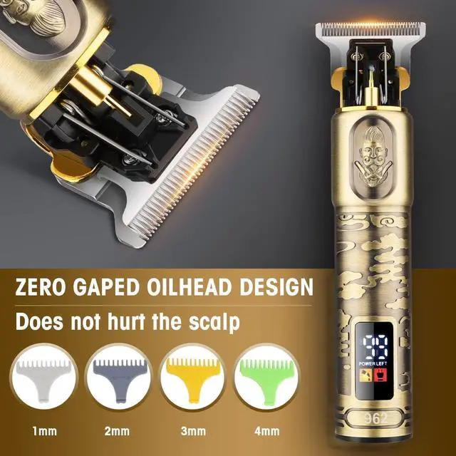 Alt view image 4 of 7 - Hair Clippers for Men & Electric Razor Shavers Set,Cordless Hair/Beard Trimmers Grooming Kit,Hair Liners Clippers for Hair Cutting Barbers Supplies,LCD Display 2 Foil Head