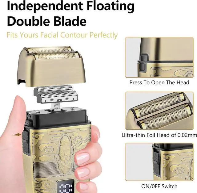 Alt view image 5 of 6 - Soonsell Hair Clippers for Man,T-Blade Trimmer,Nose Hair Trimmer,Hair Shaver Set,Clippers for Men Professional,Clippers for Hair Cutting,Electric Razor for Men, LCD Display(Bronze