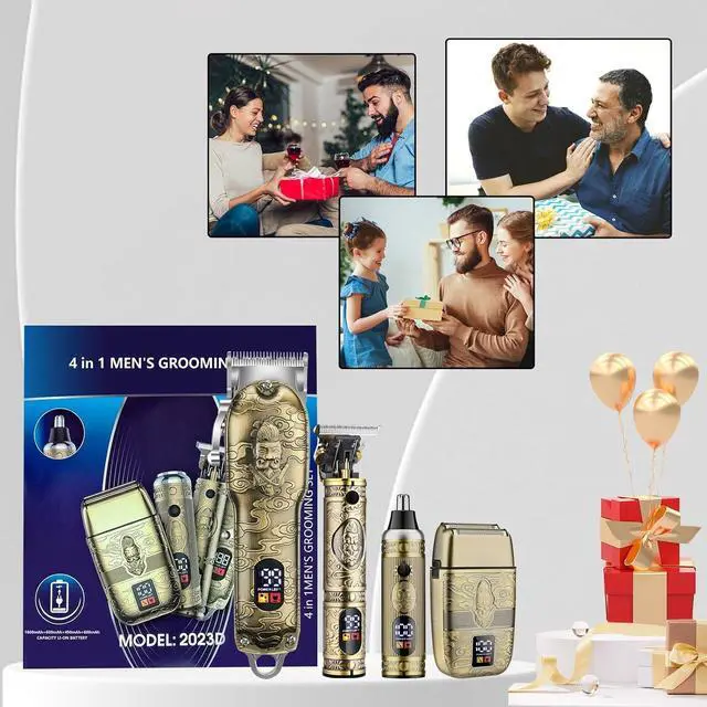 Alt view image 6 of 6 - Soonsell Hair Clippers for Man,T-Blade Trimmer,Nose Hair Trimmer,Hair Shaver Set,Clippers for Men Professional,Clippers for Hair Cutting,Electric Razor for Men, LCD Display(Bronze