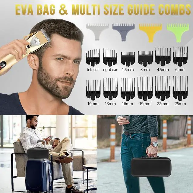 Alt view image 7 of 7 - Professional Hair Clippers Hair Trimmer for Men,Beard Trimmer Nose Hair Trimmer Set,Cordless Electric shavers Razor for Men,Barber Clippers T-Blade Trimmer Haircutting Grooming Kit