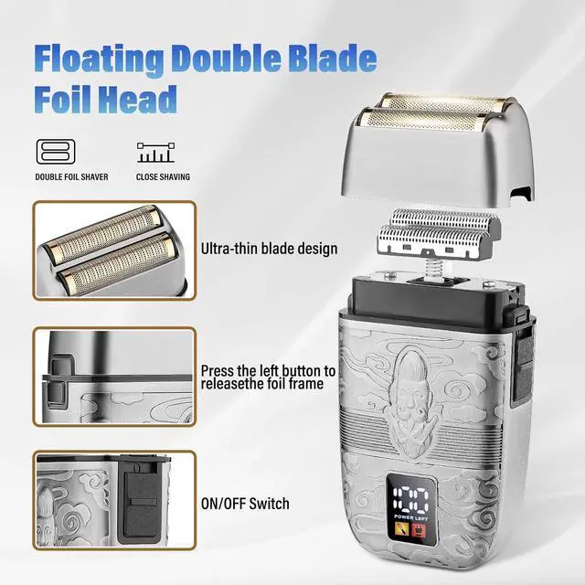 Alt view image 4 of 7 - Saoilli Hair Clippers Set, Beard Trimmer Kit,Multi-Use Personal Care | Cordless T-Blade Trimmer,Nose Hair Trimmer,Metal steel,Fast Charging,Electric Razor Shaver for Home & Barber Use,Silver