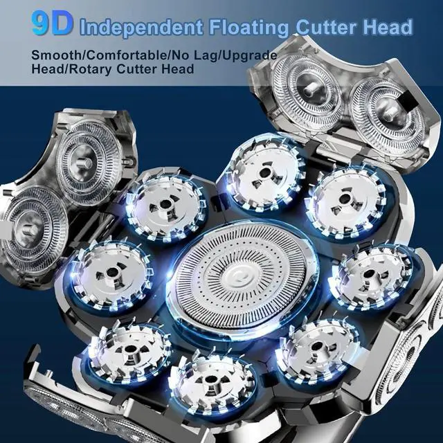 Alt view image 5 of 7 - Head Shaver for Bald Men, 6 in 1 Electric Shavers IPX6 Waterproof Mens Electric Razor with LED Display, Wet/Dry Mens Grooming Kit, Rechargeable Rotary Shaver Multifunctional Beard Hair Trimmer