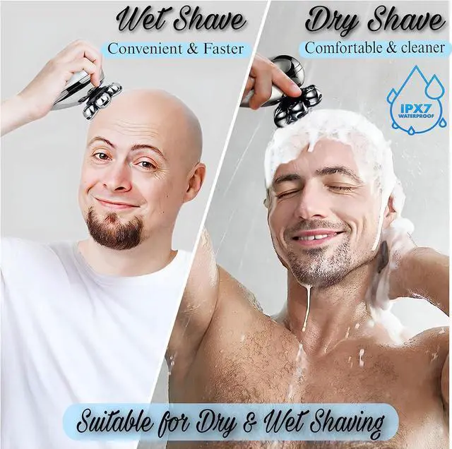 Alt view image 2 of 7 - BaraZ Head Shavers for Bald Men, Anti-pinch Electric Razor for Men, 7D Electric Shaver for Man, 6-in-1 Men's Grooming Kit with Beard, Nose Hair Trimmer, Hair Clippers, Wet and Dry skull shaver