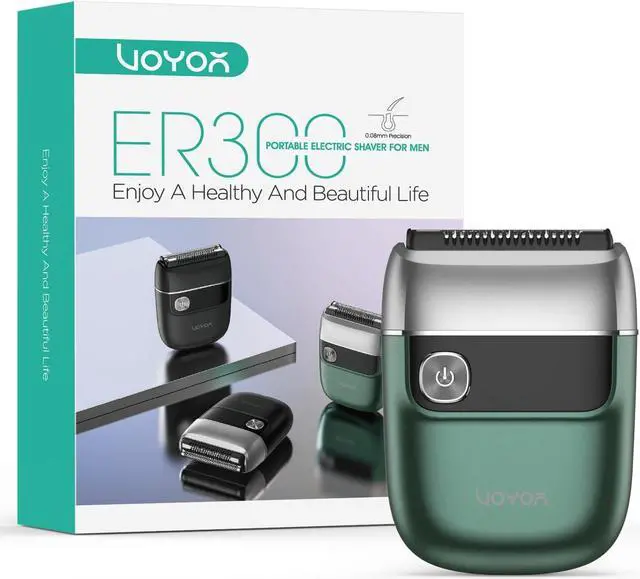 Main image of VOYOR Foil Shaver 2 in 1 Double Shavers for Men,Portable Electric Razor with Rechargeable Foil Razor Multifunction Grooming Barber Shaver IPX6 Washable Travel Shavers ER300 (Green)