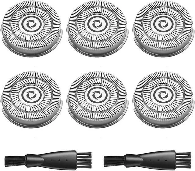 Main image of Electric Shaver Replacement Blades Compatible with MAX-T Men Electric Razor RMS7109 RMS8101, 6 Replacement Blades(Blades Only), 2 Cleaning Brush