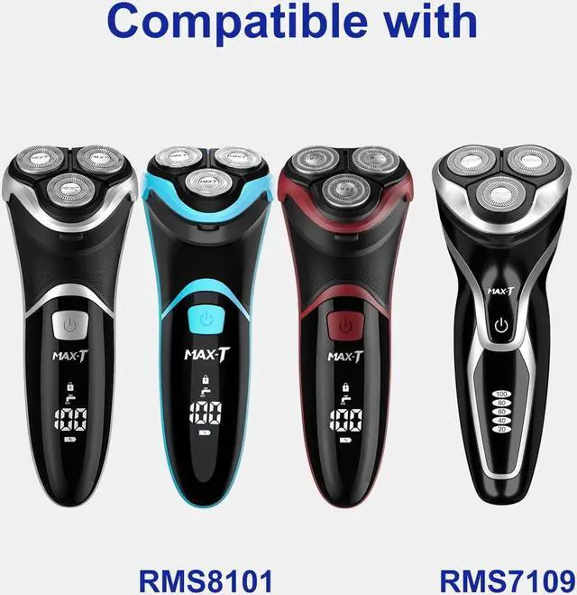 Alt view image 2 of 6 - Electric Shaver Replacement Blades Compatible with MAX-T Men Electric Razor RMS7109 RMS8101, 6 Replacement Blades(Blades Only), 2 Cleaning Brush