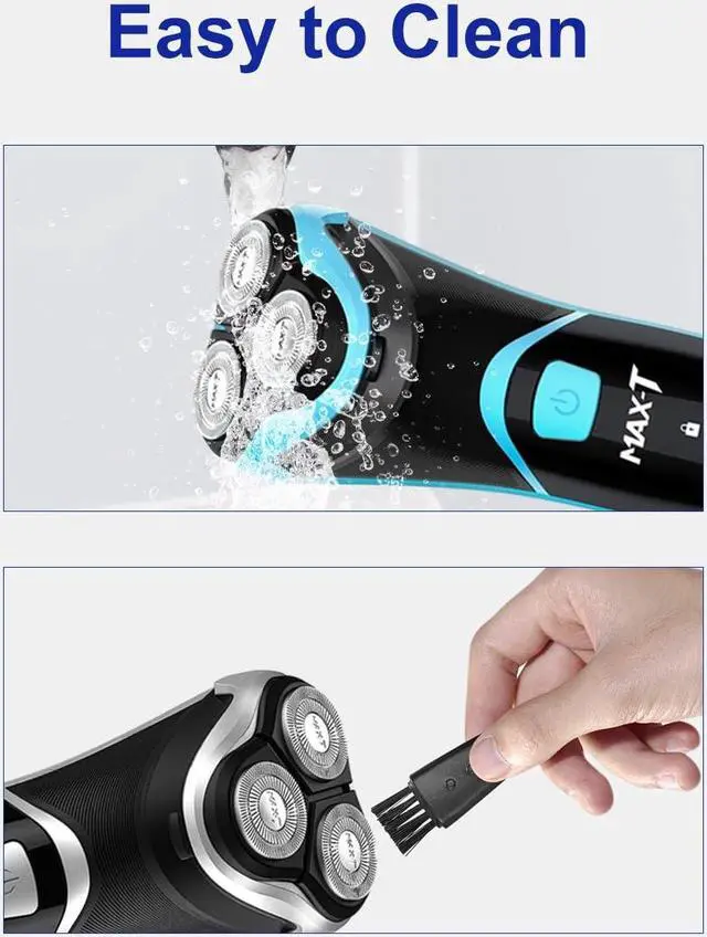Alt view image 4 of 6 - Electric Shaver Replacement Blades Compatible with MAX-T Men Electric Razor RMS7109 RMS8101, 6 Replacement Blades(Blades Only), 2 Cleaning Brush