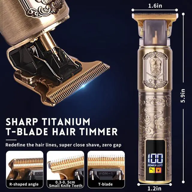 Alt view image 3 of 7 - Ufree Beard Hair Trimmer for Men Professional, Grooming Cutting Kit, Mustache T Blade Liners Trimmer Electric Shavers, Cordless Zero Gapped Edgers Clippers Barber Supplies, Gifts for Men