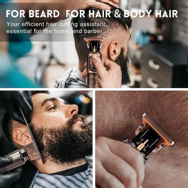 Alt view image 5 of 7 - Ufree Beard Hair Trimmer for Men Professional, Grooming Cutting Kit, Mustache T Blade Liners Trimmer Electric Shavers, Cordless Zero Gapped Edgers Clippers Barber Supplies, Gifts for Men