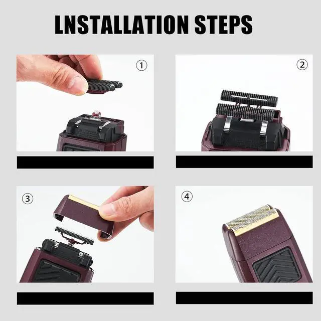 Alt view image 5 of 5 - Professional 5 Star Series Finale Shaver Replacement Foil and Cutter Bar Assembly Compatible with wahl Shaver Foil 7031-100, 7043-100 Super Close Shaving Replacement HeadsRed,2 PACK