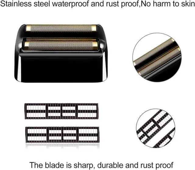 Alt view image 2 of 6 - 3 pack Replacement Foil and Cutters Compatible with BaBylissPRO Barberology FXFS2 Shaver Metal shaver foil replacement heads,Black