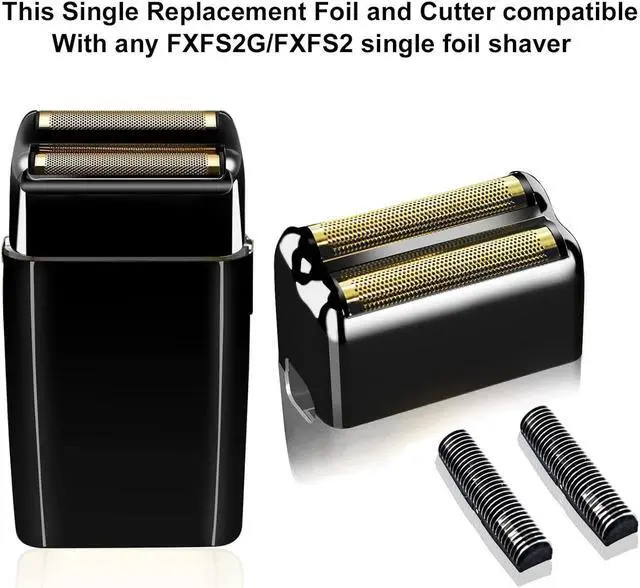 Alt view image 3 of 6 - 3 pack Replacement Foil and Cutters Compatible with BaBylissPRO Barberology FXFS2 Shaver Metal shaver foil replacement heads,Black