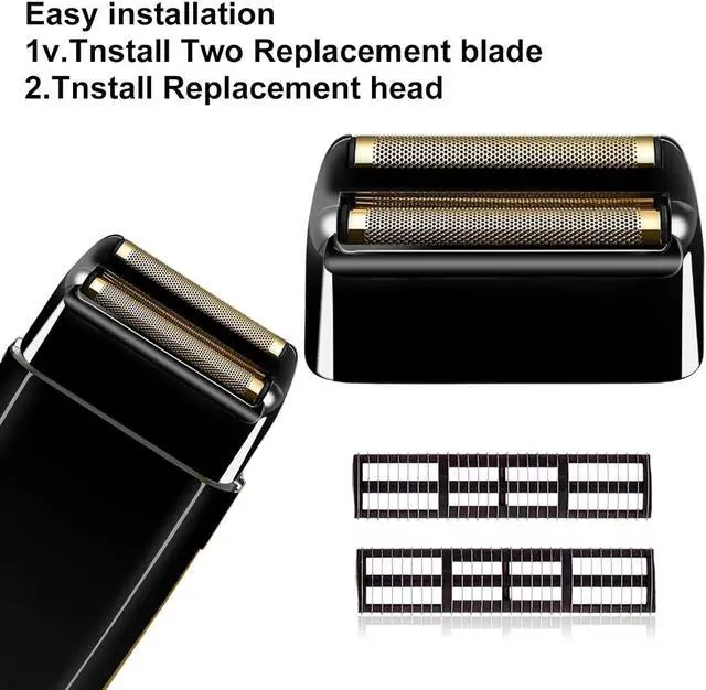 Alt view image 5 of 6 - 3 pack Replacement Foil and Cutters Compatible with BaBylissPRO Barberology FXFS2 Shaver Metal shaver foil replacement heads,Black