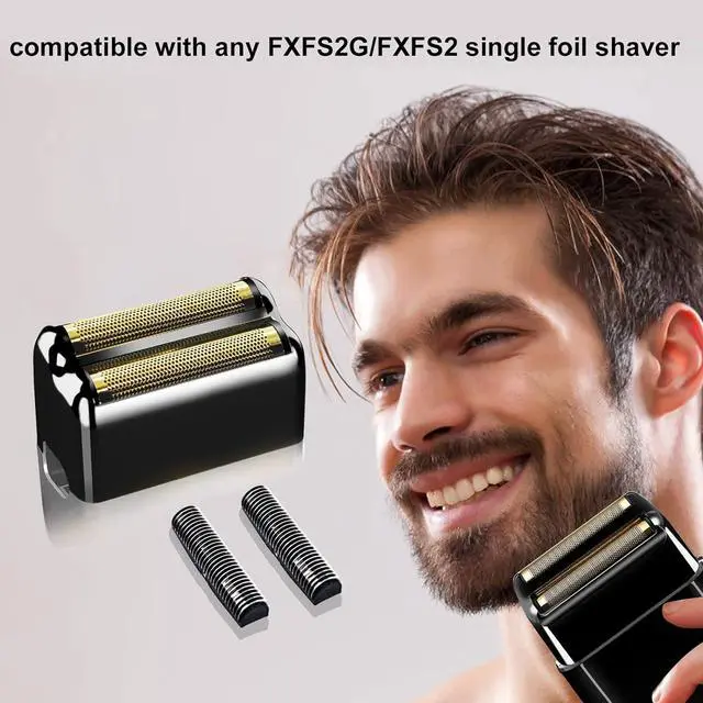 Alt view image 6 of 6 - 3 pack Replacement Foil and Cutters Compatible with BaBylissPRO Barberology FXFS2 Shaver Metal shaver foil replacement heads,Black