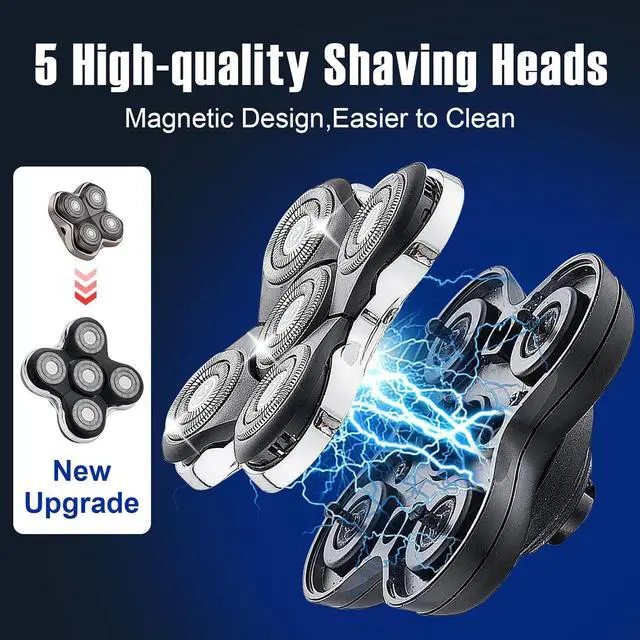 Alt view image 3 of 6 - 5 Blade Shaver Replacement Head Compatible with Skull Shaver for Pitbull Gold PRO/Pitbull Platinum Pro Shaver Heads (2 Pack