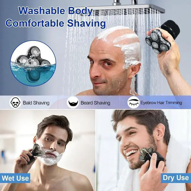 Alt view image 4 of 6 - 5 Blade Shaver Replacement Head Compatible with Skull Shaver for Pitbull Gold PRO/Pitbull Platinum Pro Shaver Heads (2 Pack