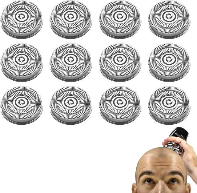 Main image of 12 Pack Shaver Head Replacement Blade compatible with Skull Shaver Pitbull Gold PRO Shaver Replacement Blade 4 Head