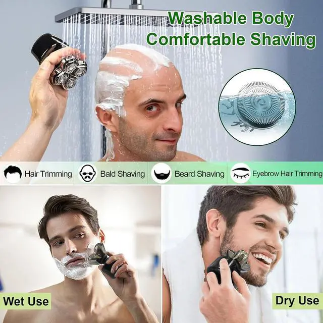 Alt view image 6 of 7 - 12 Pack Shaver Head Replacement Blade compatible with Skull Shaver Pitbull Gold PRO Shaver Replacement Blade 4 Head