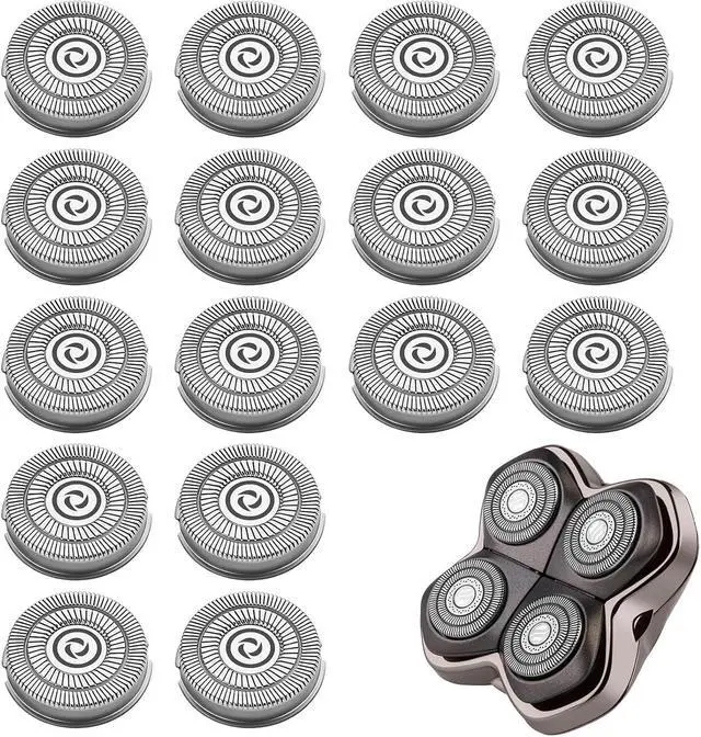 Main image of 16 shaver replacement heads, compatible with Skull shaver Pitbull Gold PRO shaver replacement blades 4 heads