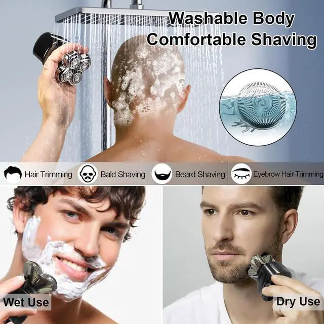 Alt view image 4 of 5 - 16 shaver replacement heads, compatible with Skull shaver Pitbull Gold PRO shaver replacement blades 4 heads