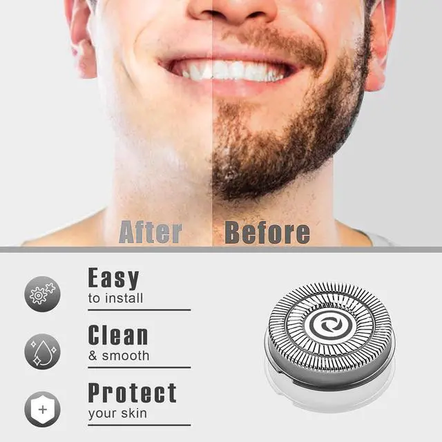 Alt view image 5 of 5 - 16 shaver replacement heads, compatible with Skull shaver Pitbull Gold PRO shaver replacement blades 4 heads
