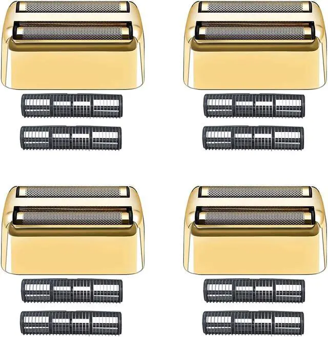 Main image of 4 Pack Shaver Replacement Foil and Cutters compatible with BaBylissPRO Double FXFS2 Metal shaver foil replacement (Golden-4PCS)