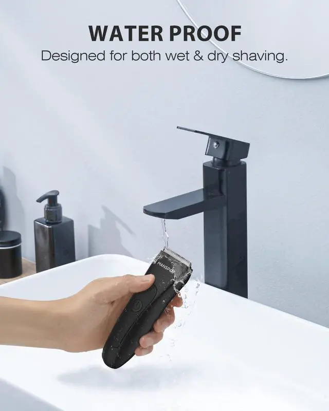 Alt view image 6 of 7 - MANSPOT Manscape Groin & Body Hair Trimmer for Men, Electric Ball Trimmer Pubic Trimmer Body Shaver, Replaceable Ceramic Blade Heads,Waterproof Wet/Dry Body Shaver Groomer,90 Minutes Shaving
