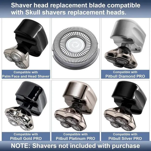 Alt view image 3 of 5 - 12Pcs Shaver Replacement Blades, Compatible with Skull Pitbull Shaver Gold/Silver/Platinum PRO, Super Close Shaving Heads.