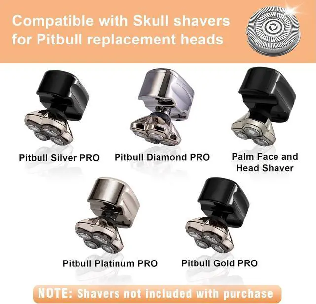 Alt view image 2 of 6 - Shaver Replacement blades,Electric Razor Replacement head,Compatible with Skull 4 Head Replacement Blade for Pitbull, Butterfly Kiss, and Palm Electric Razors 12-Pack