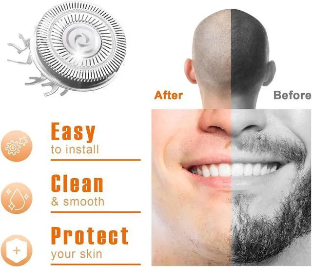 Alt view image 3 of 6 - Shaver Replacement blades,Electric Razor Replacement head,Compatible with Skull 4 Head Replacement Blade for Pitbull, Butterfly Kiss, and Palm Electric Razors 12-Pack